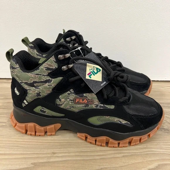 Fila Ray Tracer TR 2 Mid Trail Black/Camo Mens 1RM01882-962 NWOB